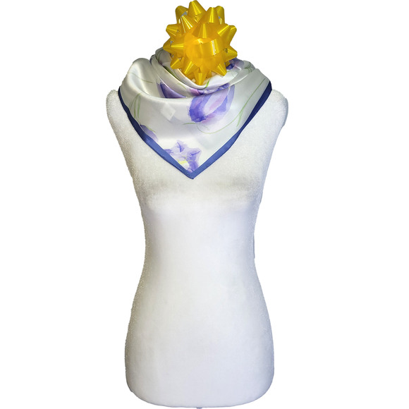 NWT Genuine 100% Mulberry Silk Satin Scarf 25"x25" Medium Square Shawl Wrap 5719 - Picture 7 of 8